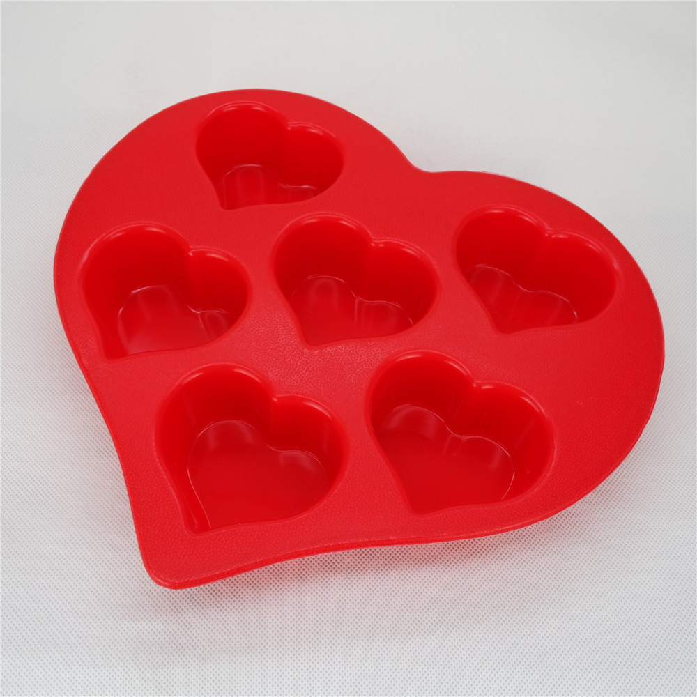 CXKP-2009	Silicone Bakeware Baking Pan Heart Shape 6-Cup