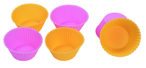 CXBC-6001A Silicone baking cup-  Round  6pcs set with top rib
