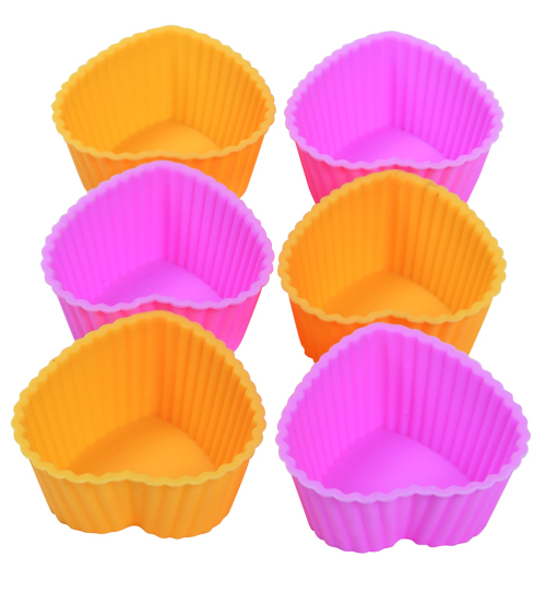 CXBC-6002 Silicone baking cup-  Heart  6pcs set