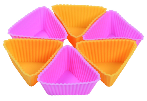 CXBC-6005	Silicone baking cup-  triangle 6pcs set