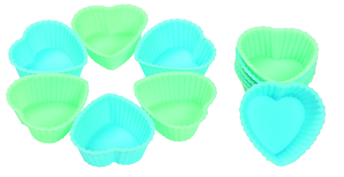 CXBC-6002x Silicone baking cup-  mini Heart  6pcs set