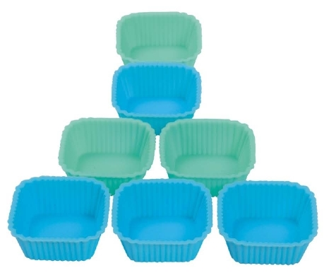 CXBC-6004x	Silicone baking cup-  mini Square  6pcs set