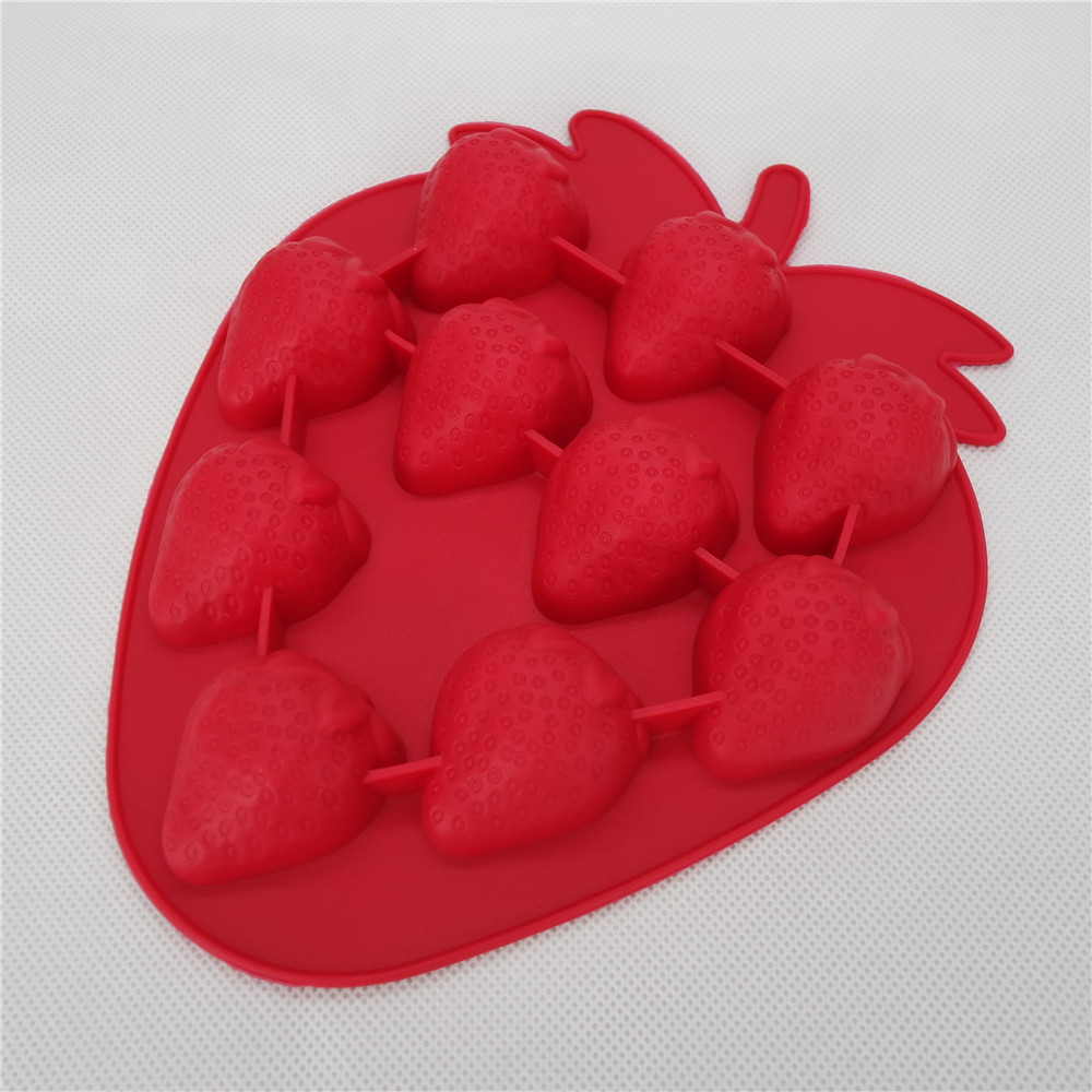 CXIT-5032	Silicone Kitchenware Ice Tray Strawberry Shape 10-Cup