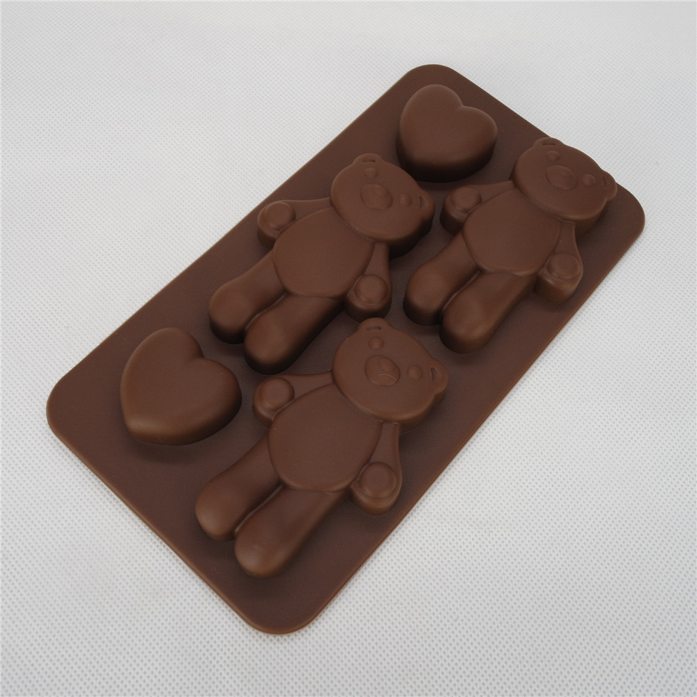 CXCH-006	Silicone chocolate mould-Bear and heart