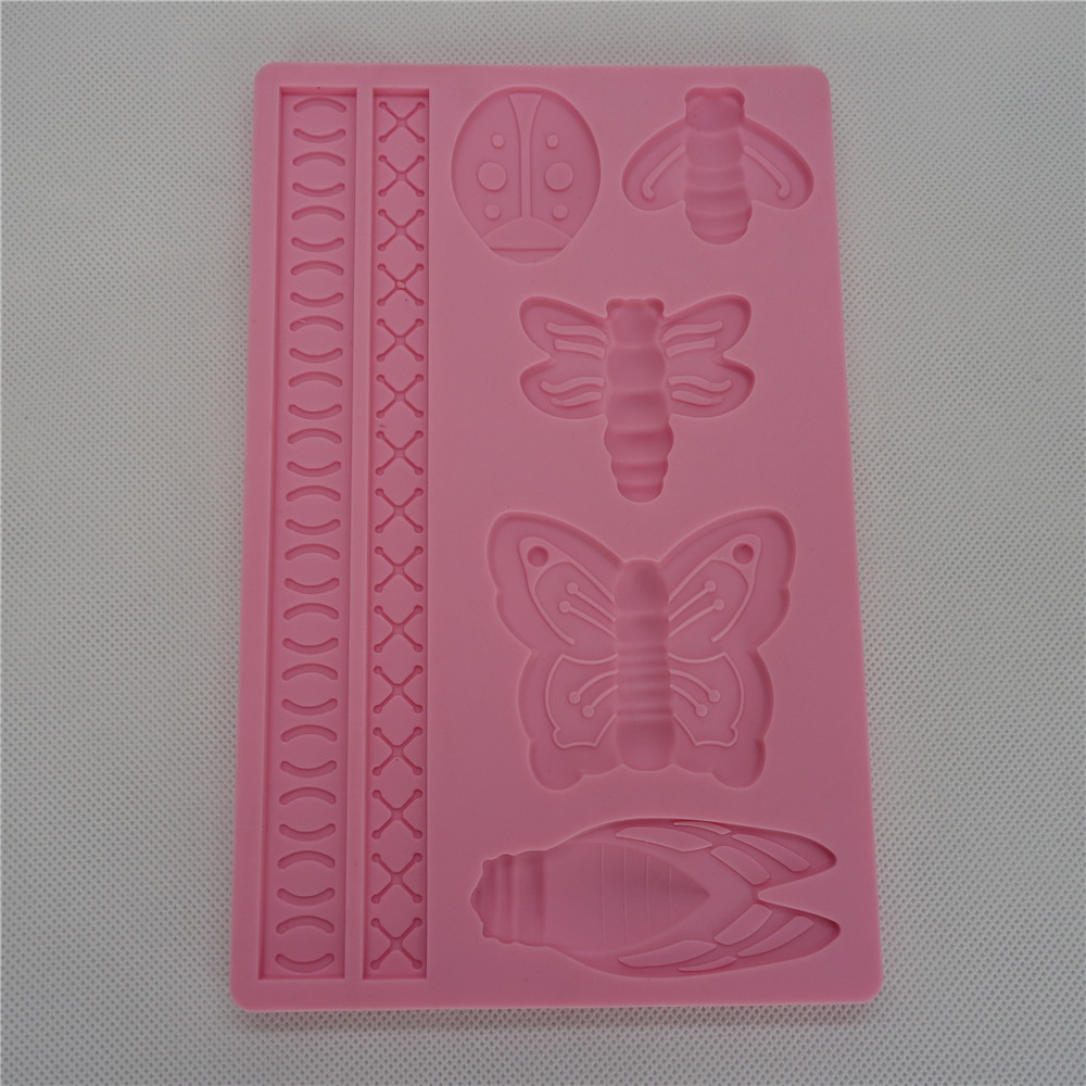 CXRR-004 	Silicone Bakeware Tool Cake Decoration Mould Insect Design