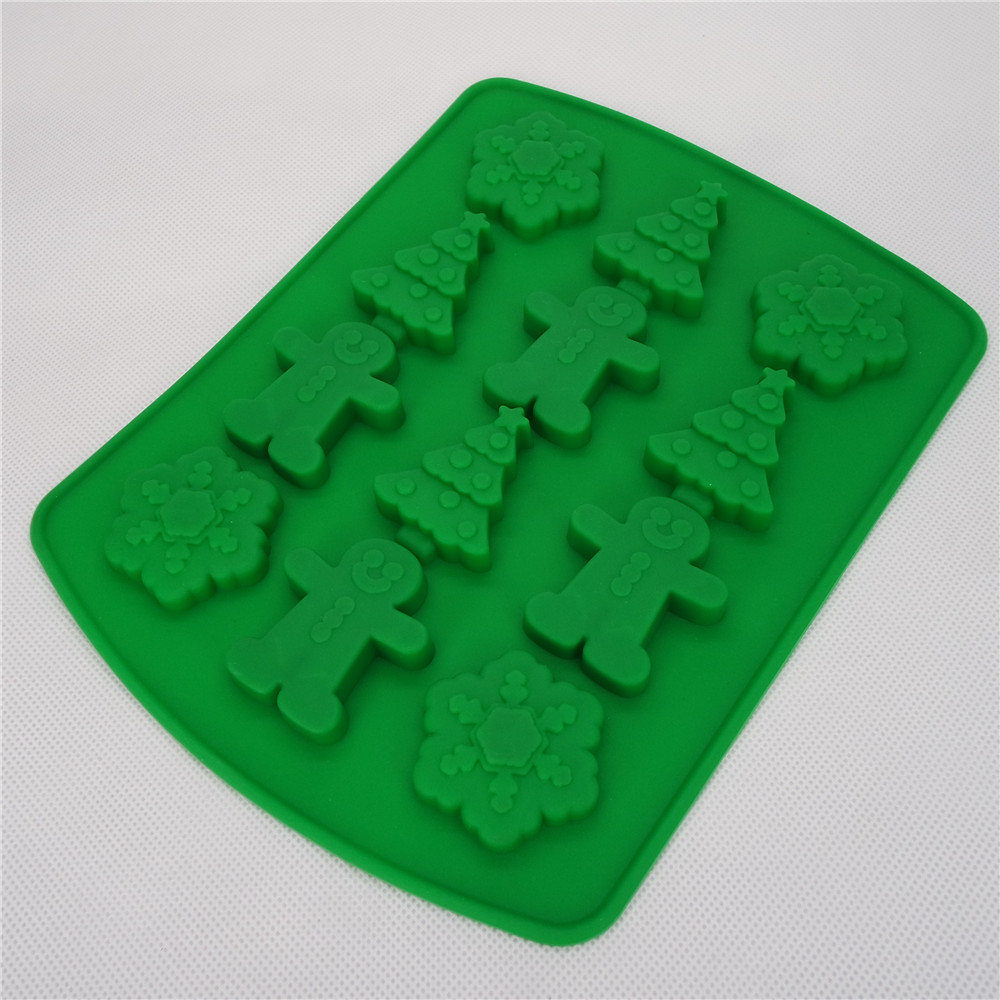 CXCH-033	Silicone chocoalte mould -Snowflake.Tree.Ginger boy