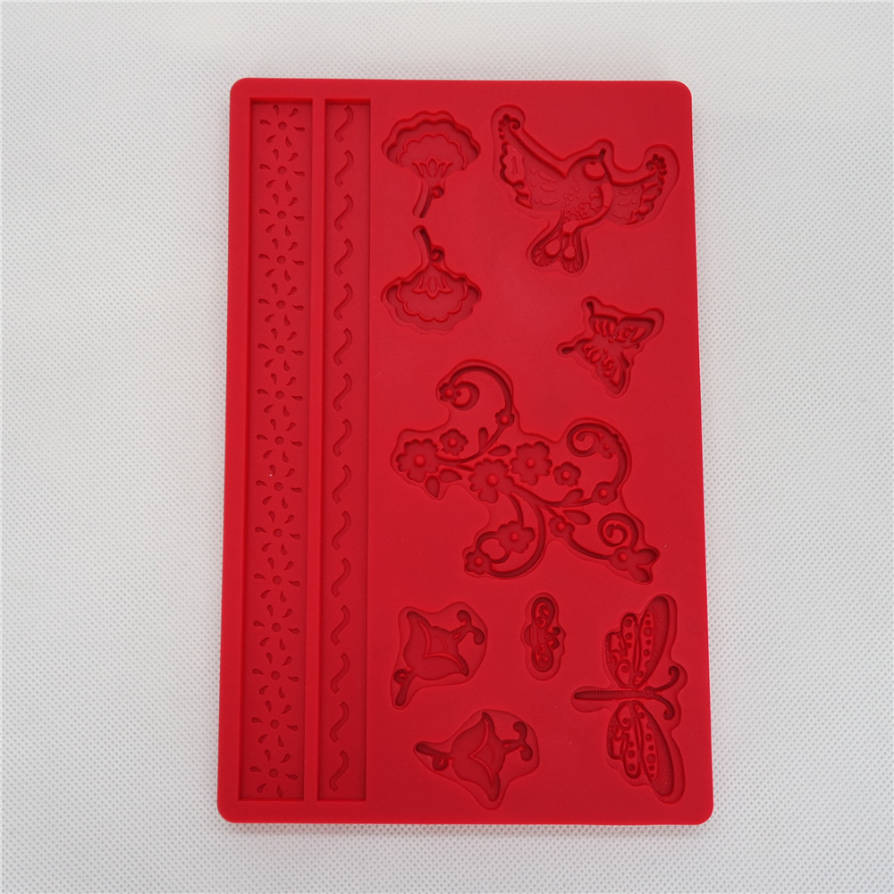 CXRR-008 	Silicone Bakeware Tool Cake Decoration Mould Nature Design